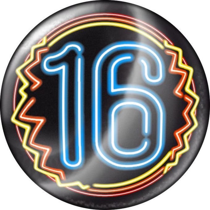 Paper Dreams Button 16 Neon 5,5 Cm Zwart