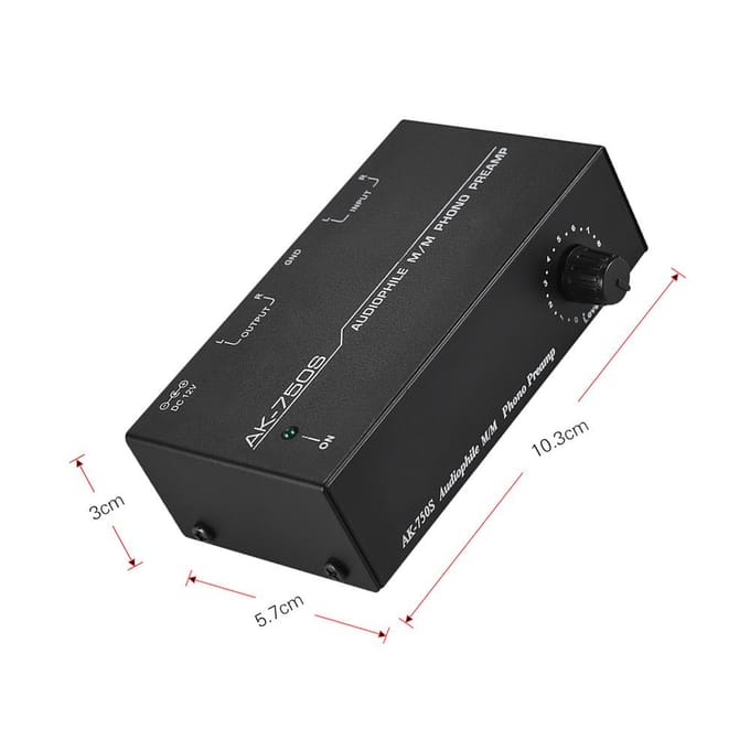 Audiofiele M/M Phono-voorversterker Voorversterker met niveauregeling RCA-ingangs- en uitgangsinterfaces EU Plug zwart
