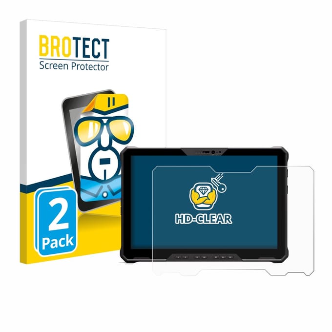 BROTECT - Screenprotector voor Dell Latitude 7230 Rugged Extreme - Folie Beschermfolie transparant 2 Stuks