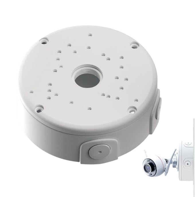 Montagebox Camera - Kabeldoos Afdekking - Beveiliging Buiten - Waterdichte Aansluiting - 12cm Diameter - Zwart