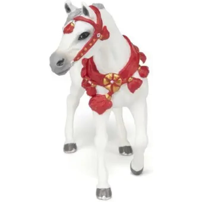 Beeldje wit Arabisch paard in parade outfit Papo