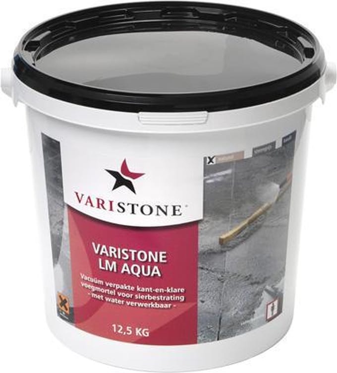 Varistone LM Aqua Kant & Klare Voegmortel Basalt 25kg Emmer