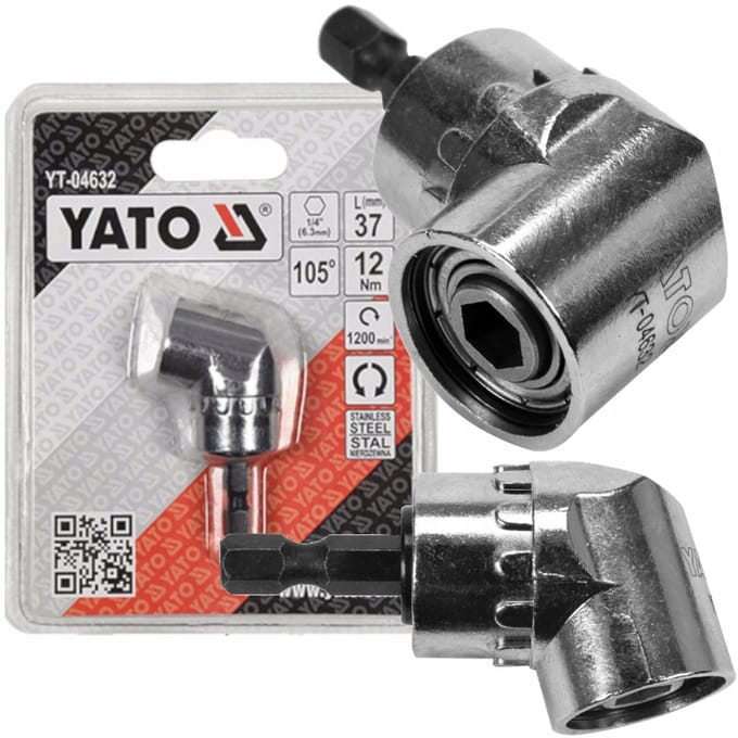 Yato Hoekadapter 1/4" HEX 105° - Ideaal voor moeilijk bereikbare plekken