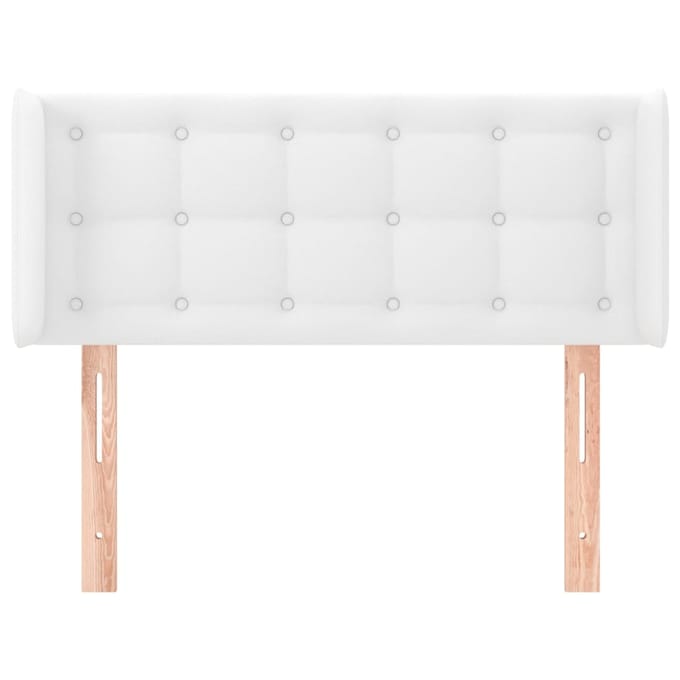 vidaXL - Hoofdbord - met - randen - 103x16x78/88 - cm - kunstleer - wit