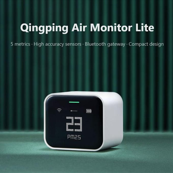 XIAOMI Qingping Air Detector Lite CO2 PM2.5 PM10 Temperatuur Vochtigheidsmeter Touchscreen Werkt Met Mihome APP Apple HomeKit wit