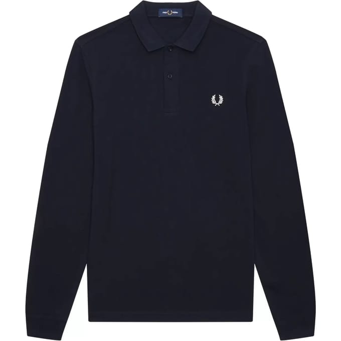 Effen poloshirt met lange mouwen Fred Perry