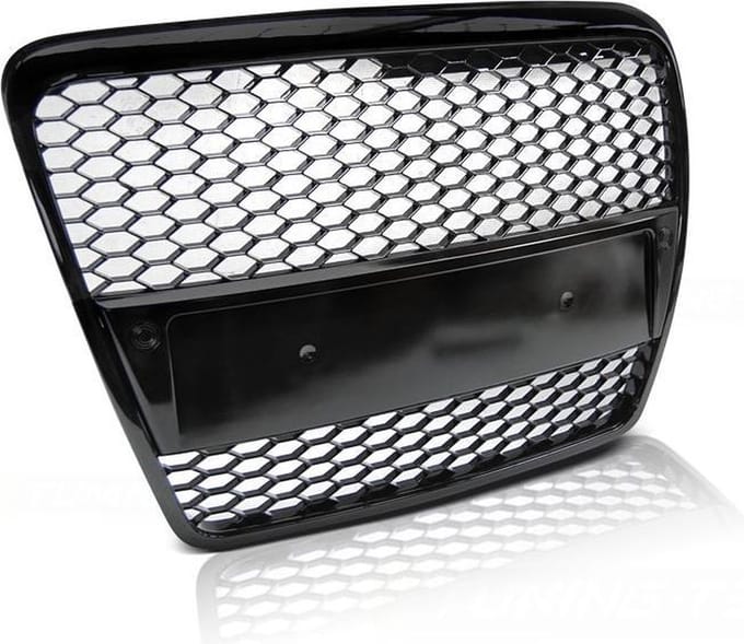 Grill geschikt voor AUDI A6 (C6) RS-STIJL 04 04-08 GLANZEND ZWART