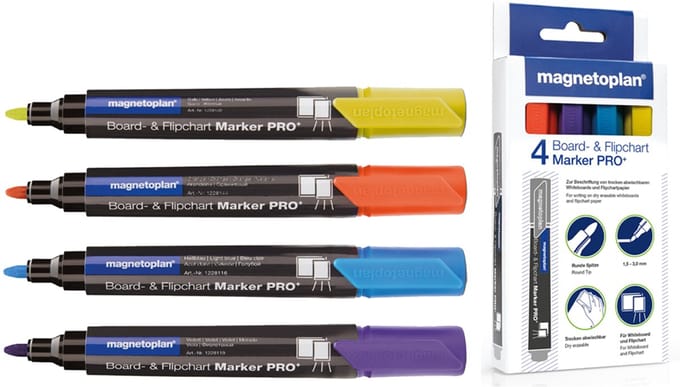 magnetoplan PRO+ markers voor whiteboard en flipover, gesorteerd