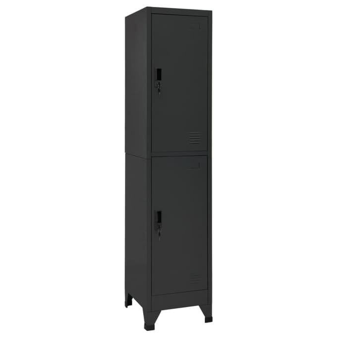 vidaXL - Lockerkast - 38x45x180 - cm - staal - antracietkleurig