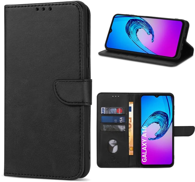 Solidenz hoesje - Geschikt voor Samsung Galaxy A16 - Bookcase - Zwart