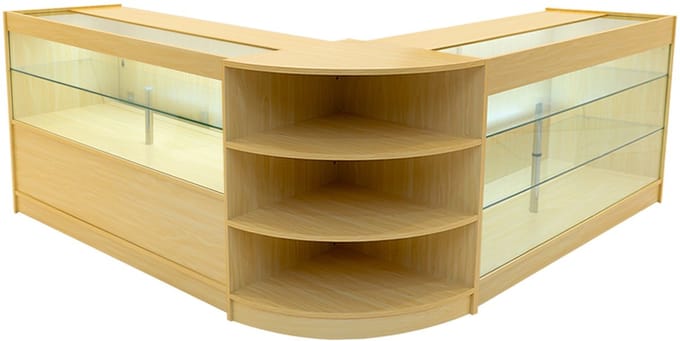 Calliope led winkeltoonbank set - esdoorn - 150+150+60 cm - 4 sleutels