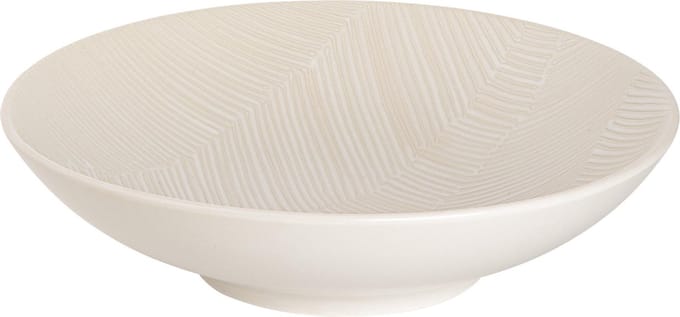 Palmer - Leaf - Schaal - Kom - Reliëf - 70 cl - ø 19 cm - Wit - Stoneware - Bordenset