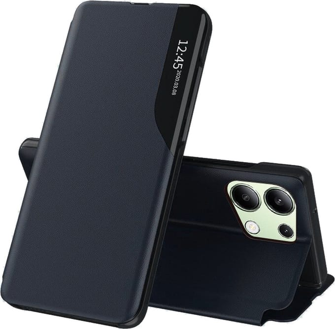 Hoesje geschikt voor Xiaomi Redmi Note 13 4G - Techsuit eFold Book Case - Donkerblauw