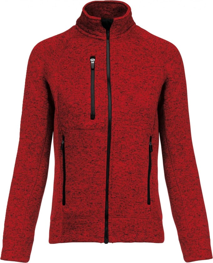 Kariban Heather damesvest met rits K9107 - Red Melange - M
