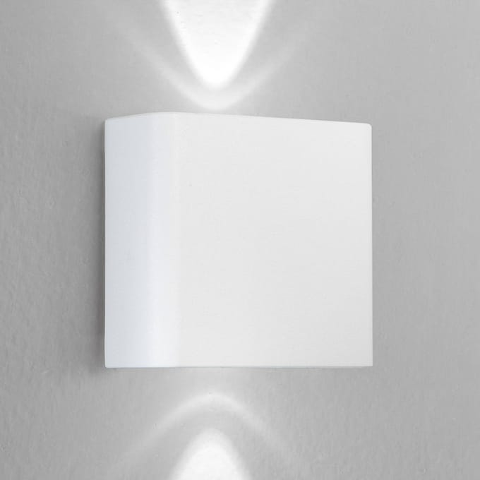 INTEC LED buiten wandlamp KLEIN, wit, breedte 11 cm, kunststof