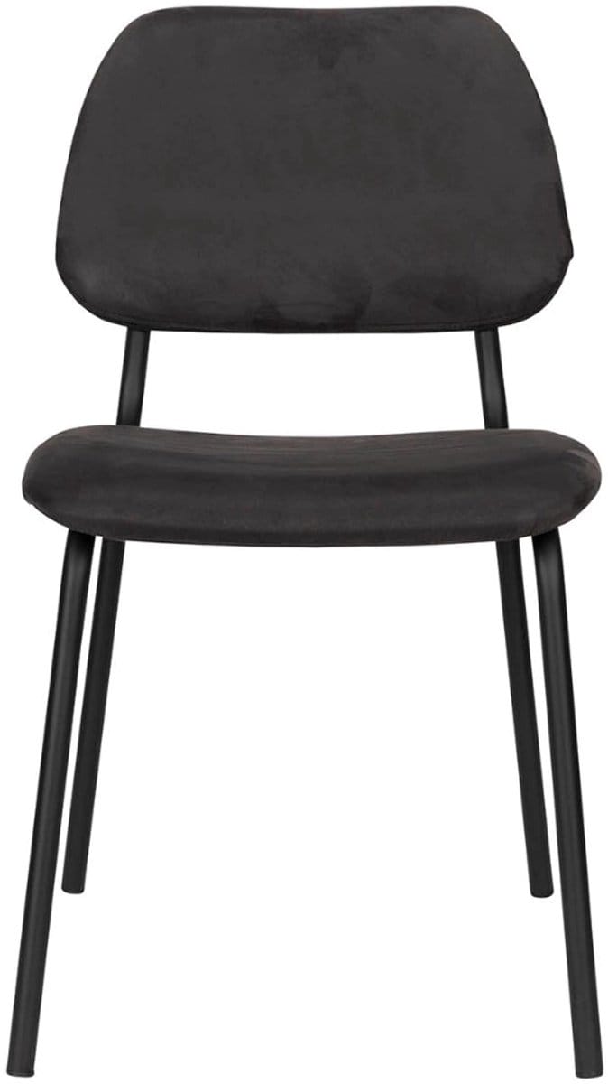 Dutchbone Darby Chair - Zwart - eetkamerstoel - metalen poot