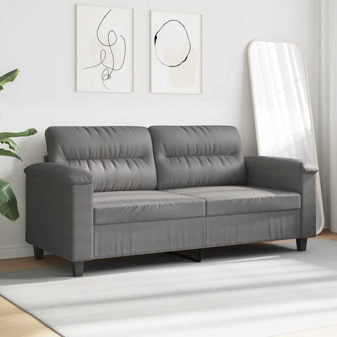 vidaXL - Tweezitsbank - 140 - cm - microvezelstof - donkergrijs