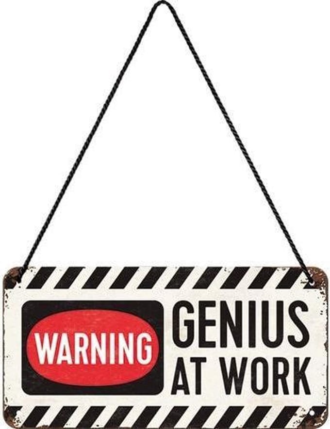 Nostalgic Art Metalen bord Hanging Genius at Work