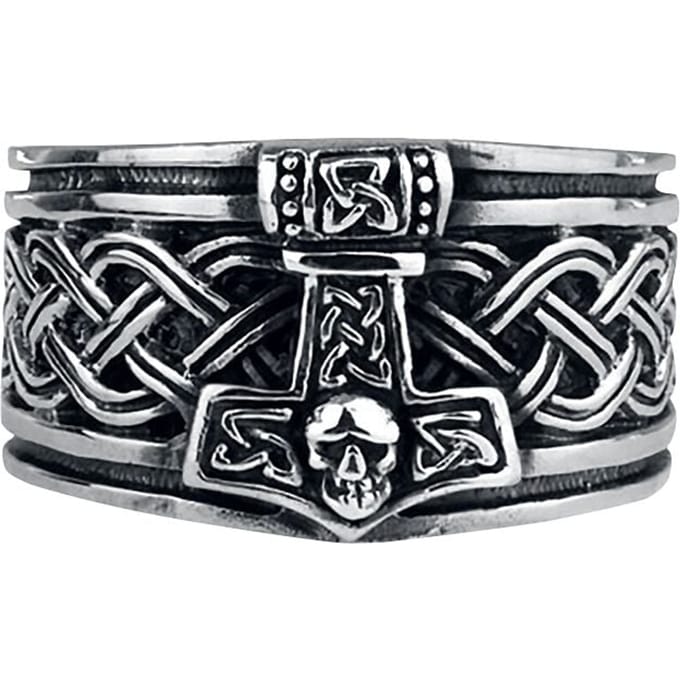 etNox hard and heavy Ring - Thors Hammer - voor Mannen - zilverkleurig