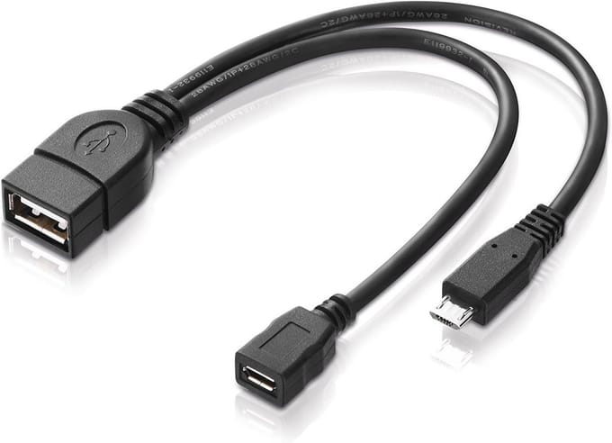 USB OTG Adapterkabel Micro-USB 2.0 met Stroomaansluiting voor Externe Harde Schijven en Apparaten