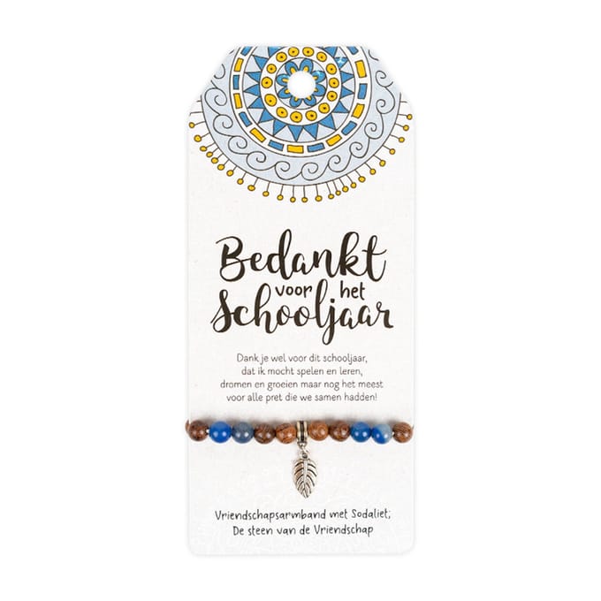 Vriendschapsarmband met sodaliet | Blauw | Bedankt voor het schooljaar