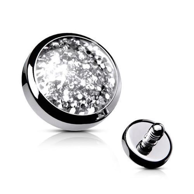 Dermal top wit glitter 1.2x3 - LMPiercings