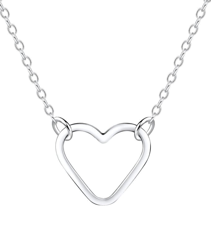 Joy|S - Zilveren hartje ketting - 40 cm + 5 cm extension - voor kinderen