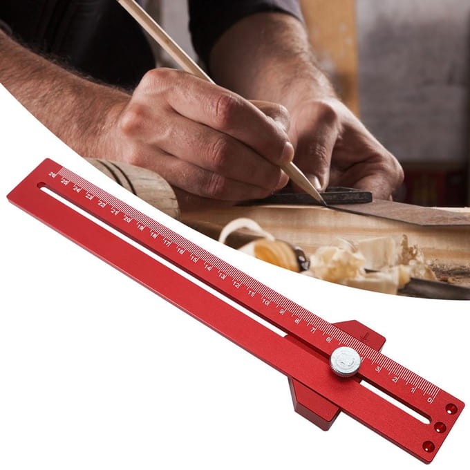 T?Type Krabber Rood Aluminiumlegering met Nauwkeurige Schaal Houtbewerking Markeringstool brown