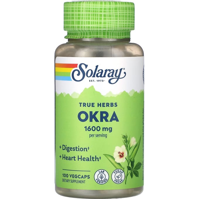 True Herbs, Okra, Plantaardige Capsules, 100 Capsules (400 mg per capsule)