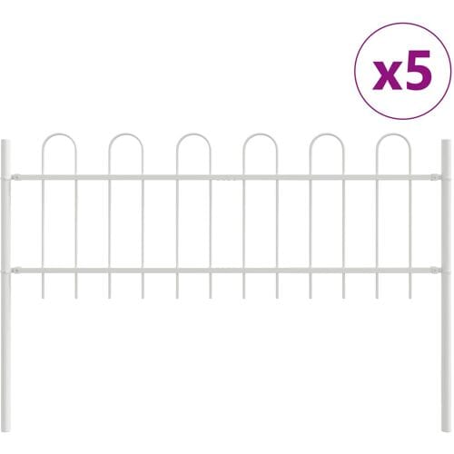 vidaXL - Tuinhek - BOXTEL - 5 - st - 8,5 - x - 0,6 - m - Poedergecoat - staal - Wit