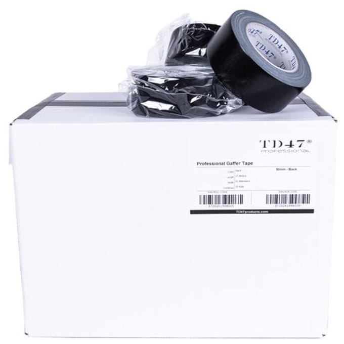 TD47 Professional Gaffa Tape 50mm x 25m Zwart (Doos 30 Rollen)