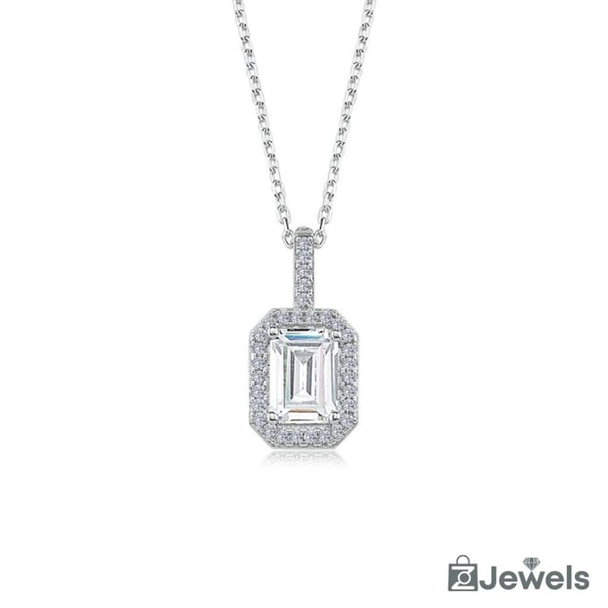 OZ Jewels – Emerald Éénvoud Ketting – Zilver – Smaragdlook – Dames