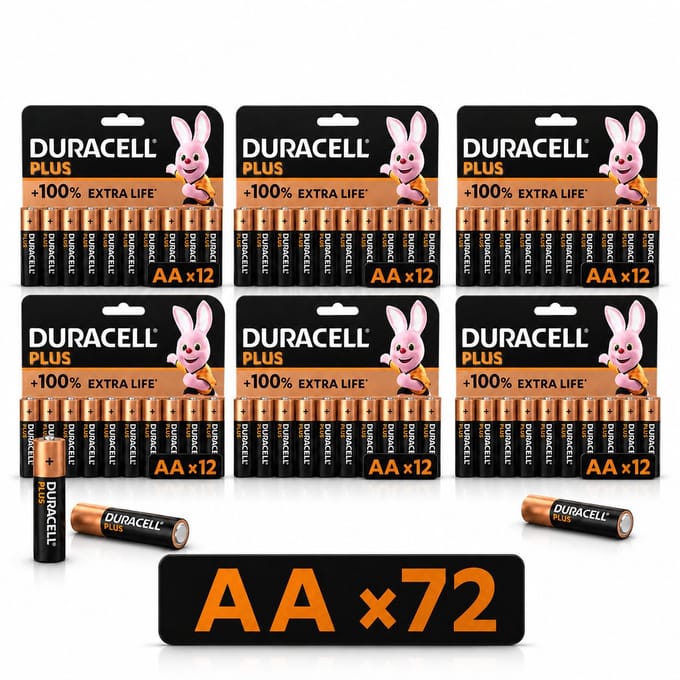 Duracell AA Batterijen - Alkaline - 1,5V - LR6 - 72 stuks