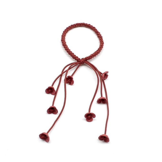 1 STuks Mode Wilde Bloemen Met Hanger Haaraccessoires Dames Haar Elastiek Hoofddeksel Meisjes Elastisch Haar Paardenstaart Band groen