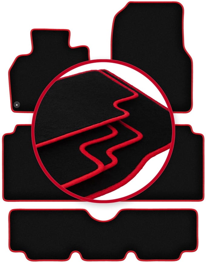 CARLUX-RED automatten voor: Renault Espace IV 7 zitplaatsen (2002-2012)