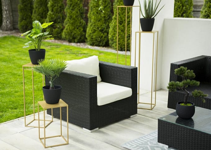 HowHomely - Moderne Gouden Plantentafel - 100 cm - Loft Stijl - Roestvrijbestendig