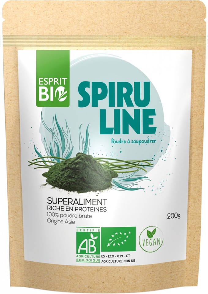 Esprit Bio Spirulina Poeder Strooisel Supervoeding 200 g