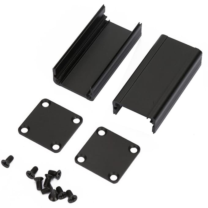 Aluminium Behuizing PCB Instrument Schaal Elektronische Koelbox Zwart 25*25*50mm