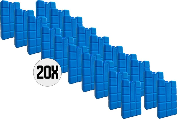DULA Koelelementen voor koelbox - blauw - 20 stuks - 400 gram - 16x9x3,2cm