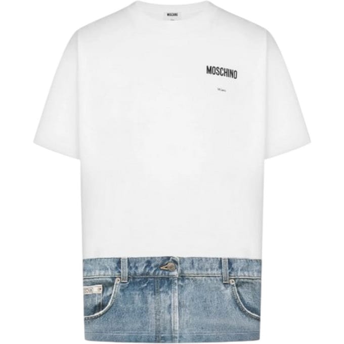T-shirt man Moschino - t-shirt bio katoen jersey - wit