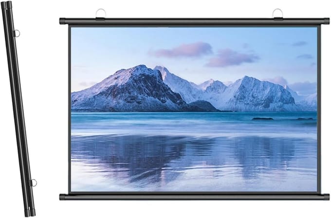 Projectiescherm - Draagbaar Scherm - Home Cinema - Handmatig Rolbaar - 60 Inch - Zwart