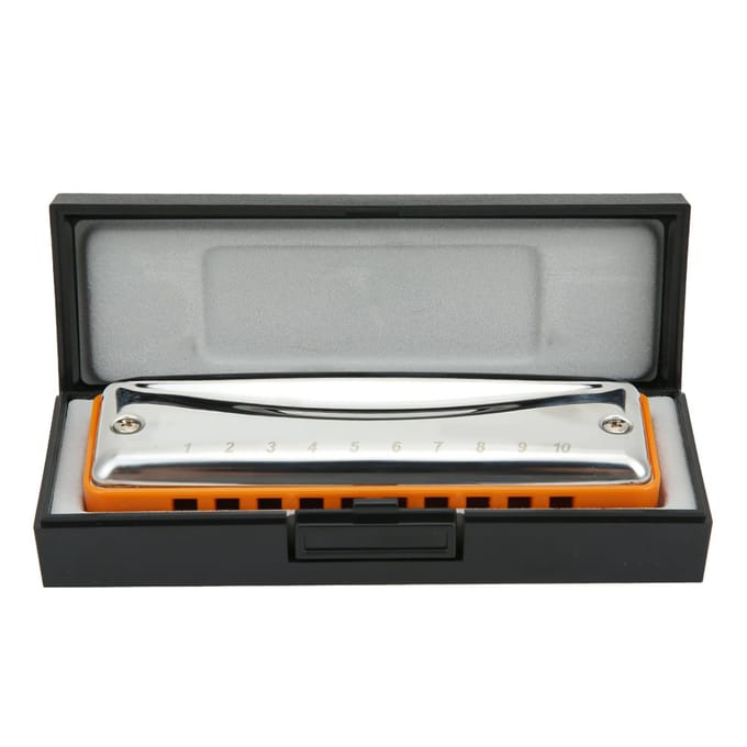 Blues Mondharmonica 10 Gaten Mondorgel Bb Toon Roestvrij Staal ABS Hars Blaasinstrument Oranje oranje
