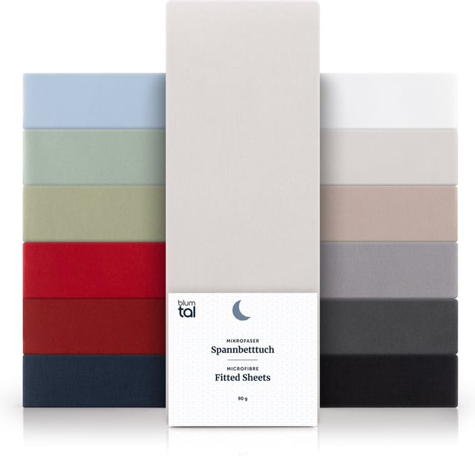 Blumtal Hoeslaken - Microfiber Hoeslakens - 90 x 200 x 30cm - Moonlight Grey - Grijs
