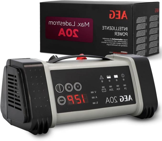 Batterijlader - Accuoplader - Voertuigen Opladen - 9-traps Microprocessor - 12/24 V - Zwart/Rood