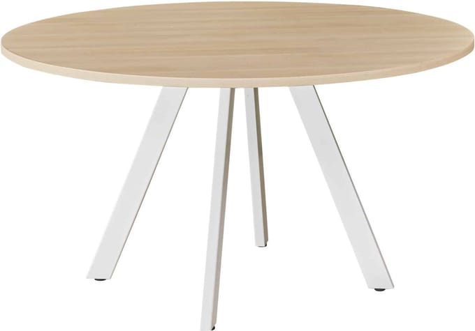 Ronde vergadertafel 120cm Victory kleur frame Aluminium (RAL9006) kleur blad Wit