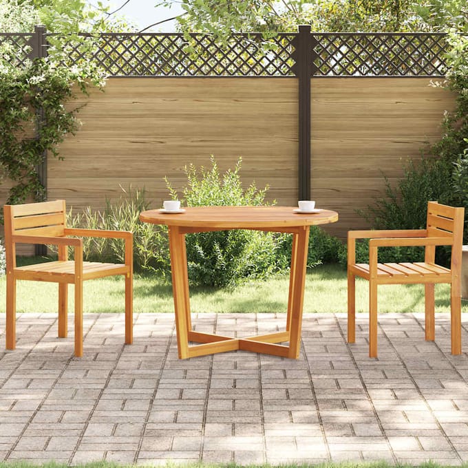 vidaXL - Tuintafel - rond - Ø110x75 - cm - massief - acaciahout
