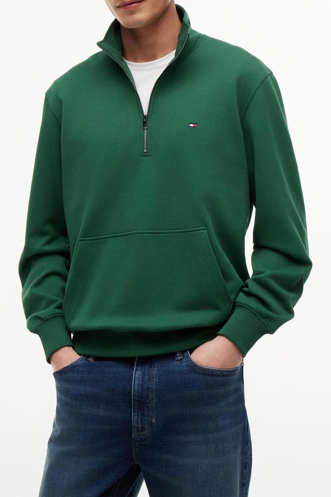 Tommy Hilfiger Essential Terry New Street Green Größe: L | Kaputzenpullis Outlet | Herren | Grün
