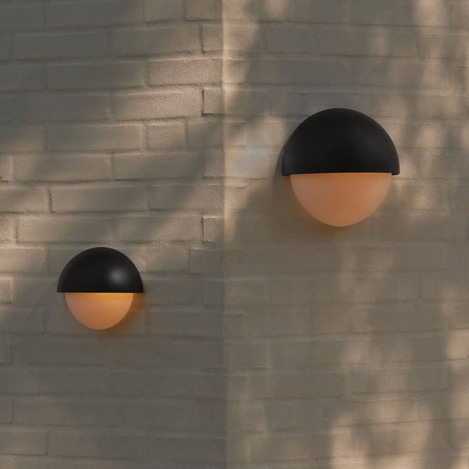 Nordlux Buitenwandlamp Scorpius Round, zwart, kunststof