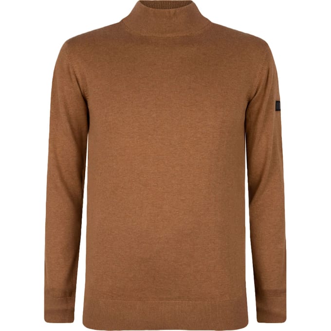 Presly & Sun Trui Jordan Mock Turtle Pullover  Bruin