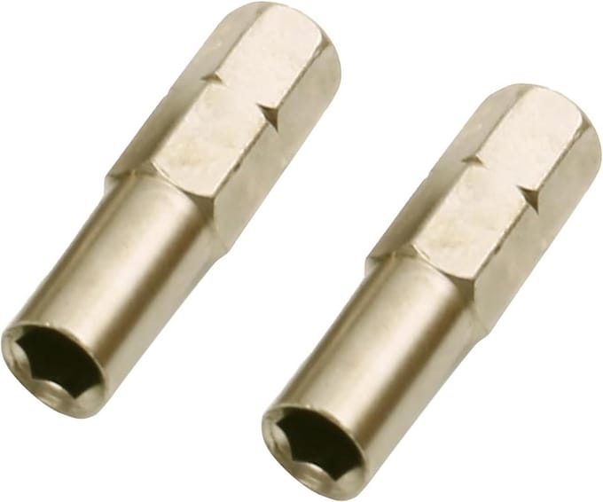 2x Magnetische Adapter 1/4 inch naar 4 mm Zeskant Bithouder - Vernikkeld